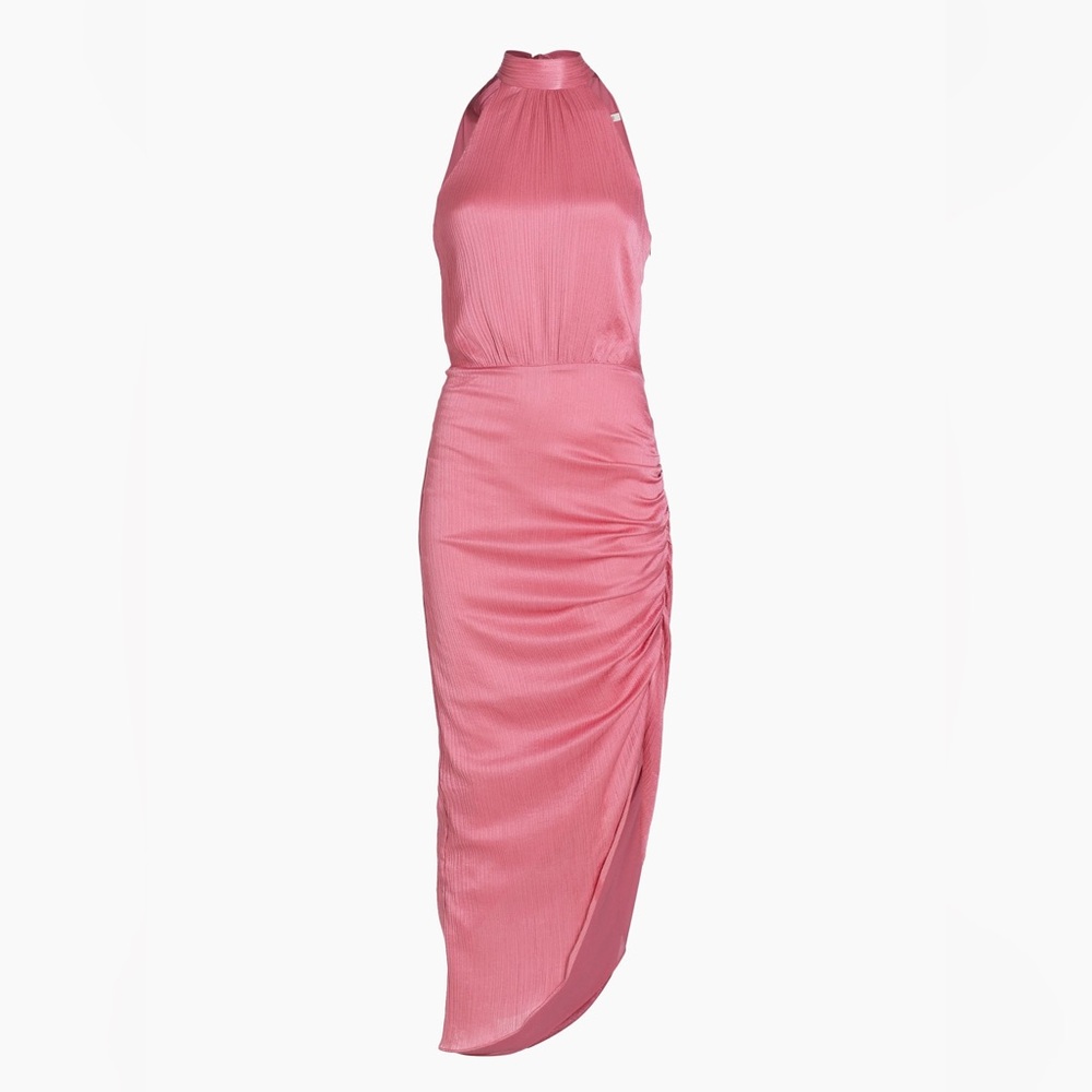 Veronica Beard Gabriella Ruched Halter Midi-Dress, NWT